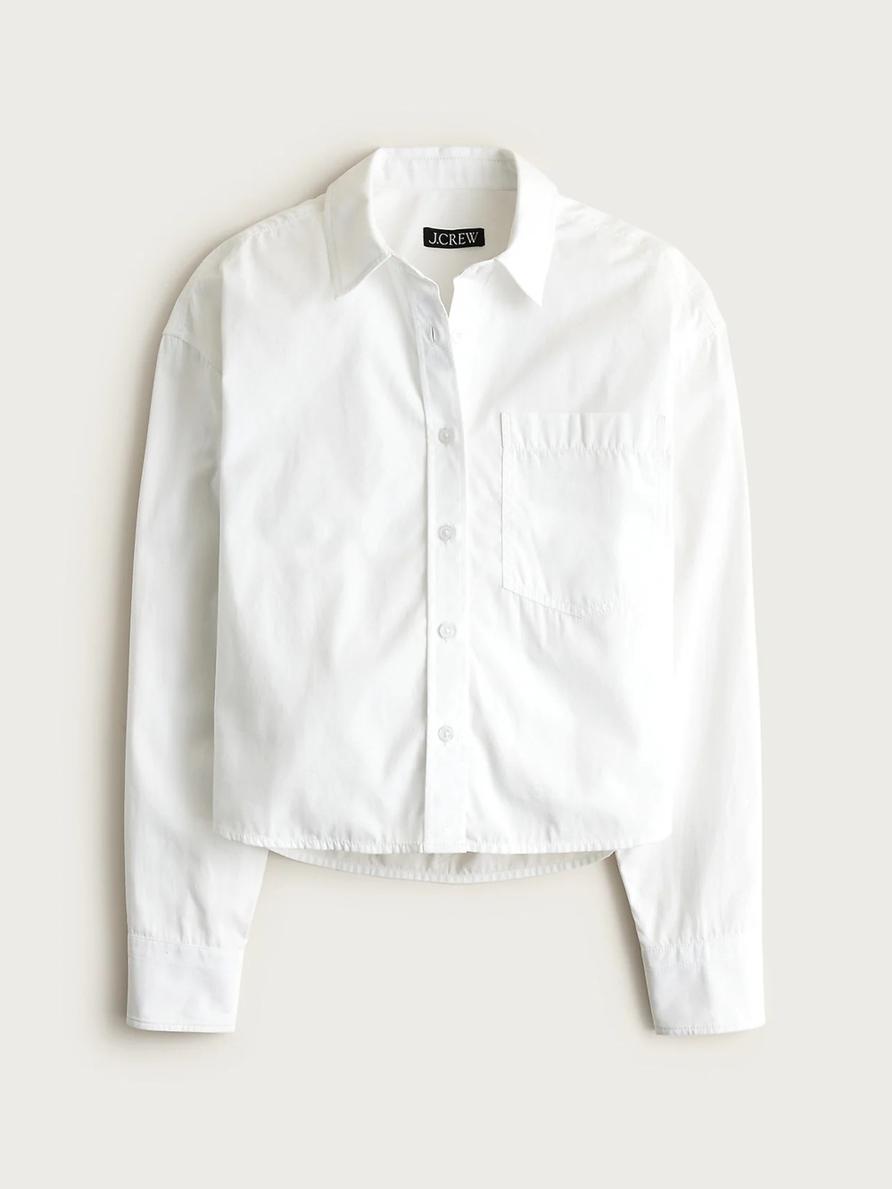 J.Crew NWT  100% Cotton White Crop Button-Up Shirt Size XL